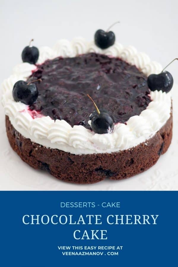 Pinterest image for chocolate cherry cake.