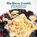 Pinterest image for blackberry crumbles.