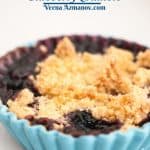 Pinterest image - fruit crumble with blueberries.