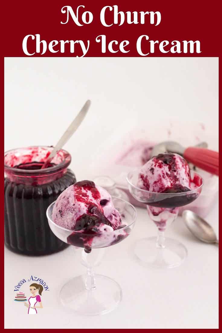 Homemade Cherry Ice Cream No Ice Cream Maker Veena Azmanov 4949