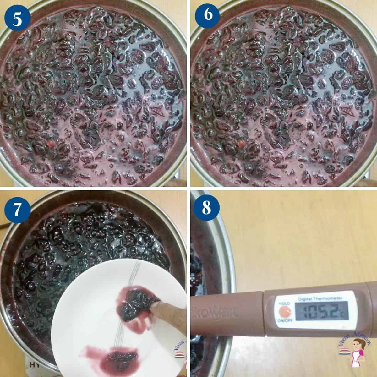 Progress pictures for cherry jam low sugar no pectin.