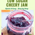 Pinterest image for Cherry Jam without Pectin and Low Sugar.