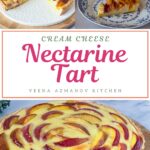 Pinterest image for Nectarine tart with Cream Cheese Filling.