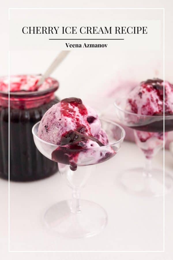 Pinterest image for ice cream with Cherries.