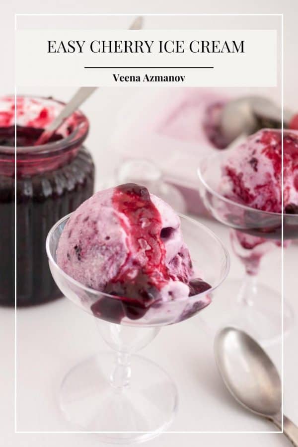 Pinterest image for ice cream with Cherries.