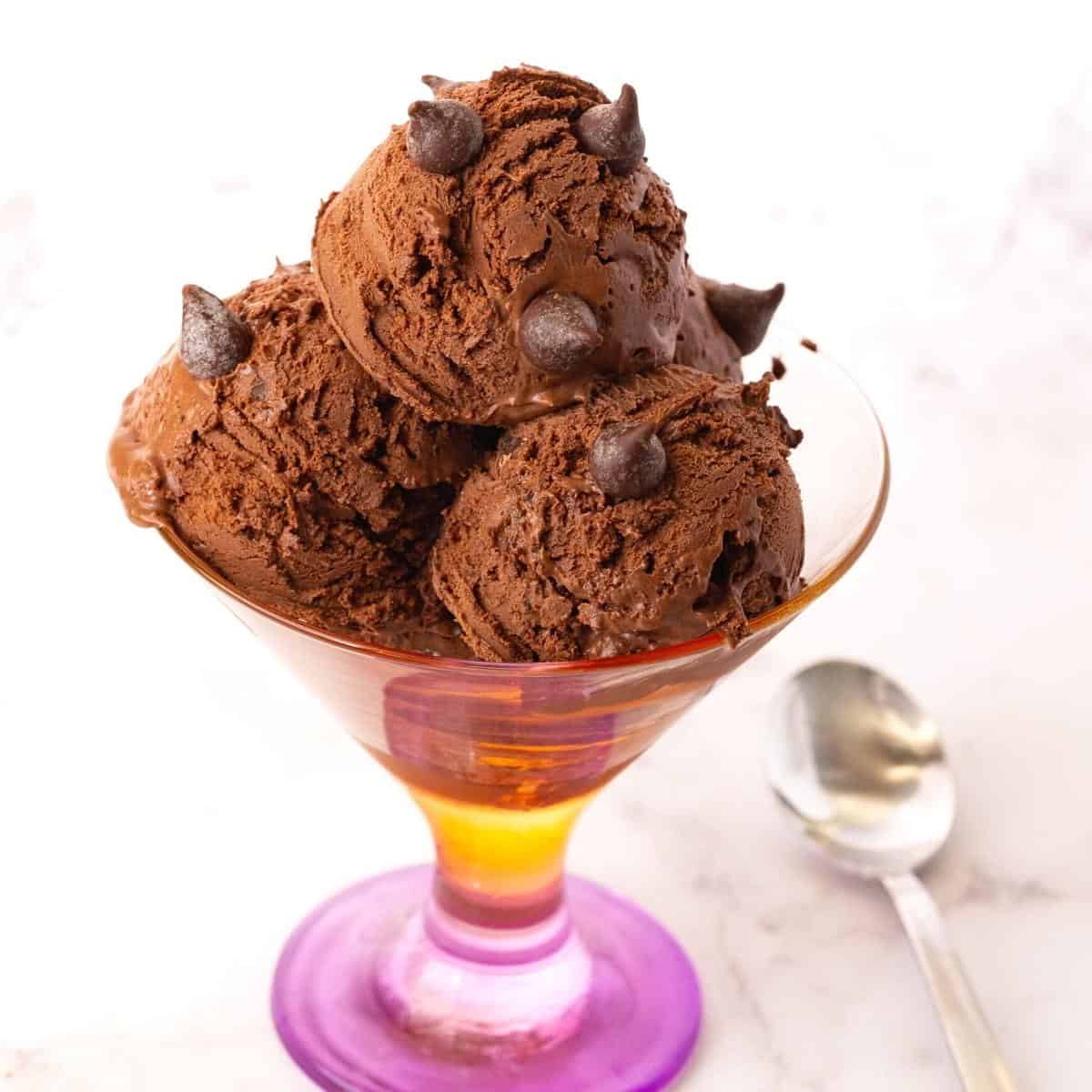 Homemade Chocolate Ice Cream (5 Mins - 5 Ingredients)