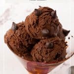 Pinterest image for chocolate ice cream.