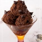 Pinterest image for chocolate no churn ice cream.