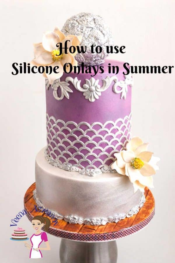 A cake decorated using silicon onlays.