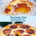 Pinterest image for nectarine tart.