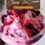 Pinterest image for ice cream with cherry filling.