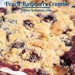 Pinterest image for fruit crumble.