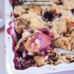 Pinterest image for fruit crumble.