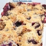 Pinterest image for fruit crumble.