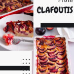 Pinterest image for Baked Custard Clafoutis with Plums.