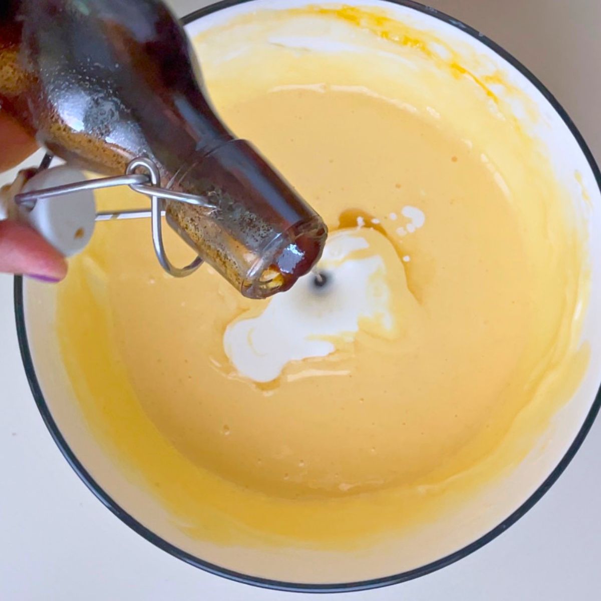 Making cream cheese filling.
