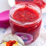 Pinterest image for strawberry fruit filling.