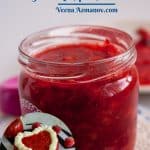 Fruit filling in a mason jar Pinterest image.