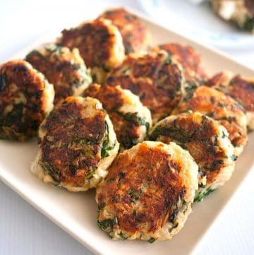 A plate with patties made with Swiss chard.