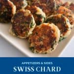 Pinterest image for patties made with Swiss chard.