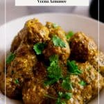 Pinterest image for cilantro meatballs.