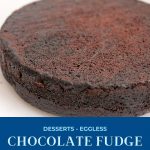 Pinterest image for chocolate cake, eggless.