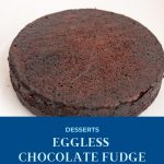 Pinterest image for chocolate cake eggless.