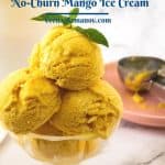 Pinterest image for mango ice cream.