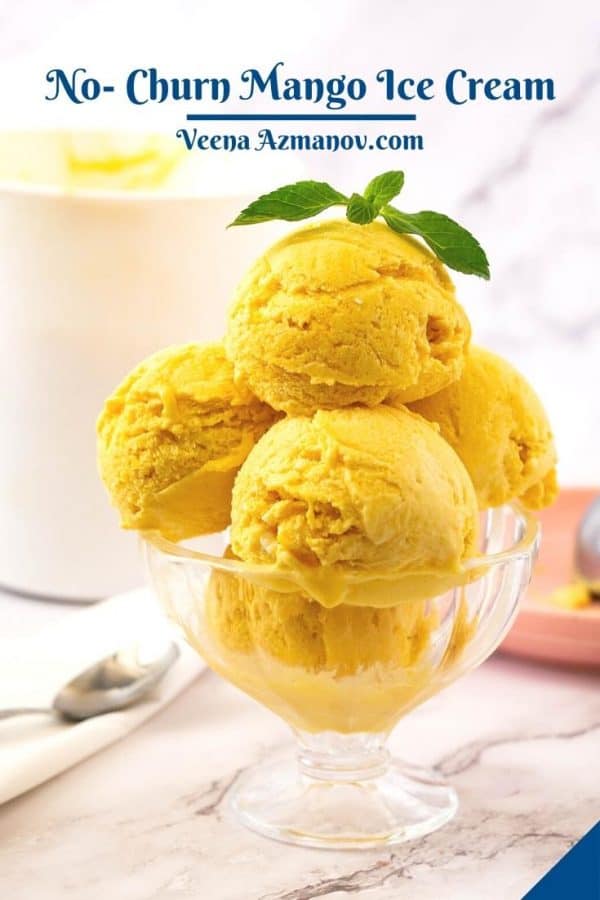 Pinterest image for mango Ice cream .