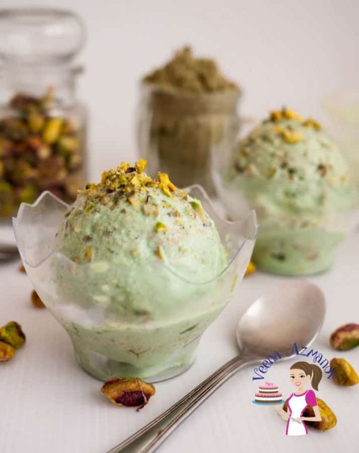 This deliciously creamy Japanese matcha green tea ice cream has a melt in the mouth texture. Unlike traditional match ice cream this is rich, creamy and flavored with pistachio nuts for that added crunch This deliciously creamy Japanese matcha green tea ice cream has a melt in the mouth texture. Unlike traditional match ice cream this is rich, creamy and flavored with pistachio nuts for that added crunch