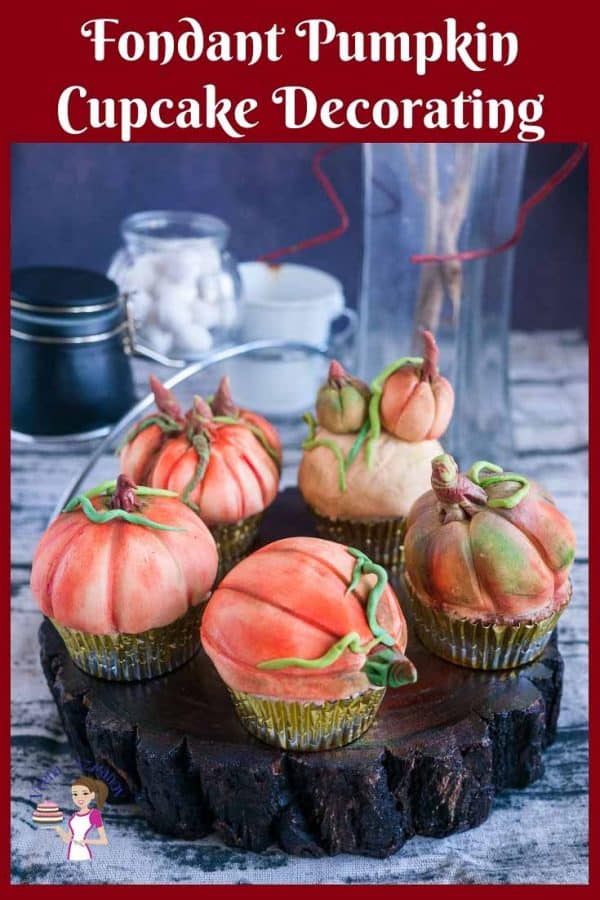 Five different cupcake decorating ideas to try this fall. These are pumpkin in fondant on cupcakes