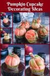 Five different cupcake decorating ideas to try this fall. These are pumpkin in fondant on cupcakes