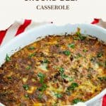 Pinterest image for Ground beef potato casserole.