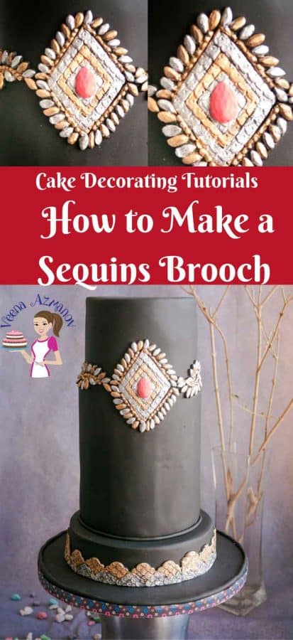 Sequins as a cake trend that's making a huge statement in fashion cakes. It give a dramatic look. Make it classy as this or as rustic combined with textures and frills. This sequins brooch is bound to look impressing on any cake designed for a lady.