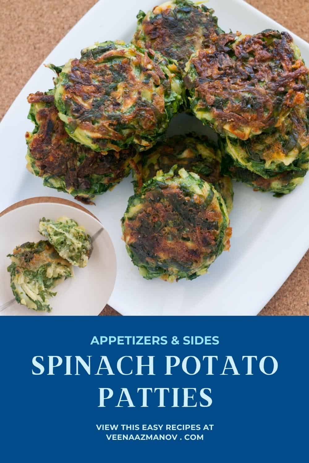 Spinach And Potato Patties, Cake, Fritters (30 mins) - Veena Azmanov