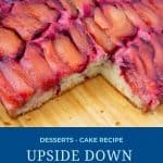 Pinterest image for upside down plum cake.