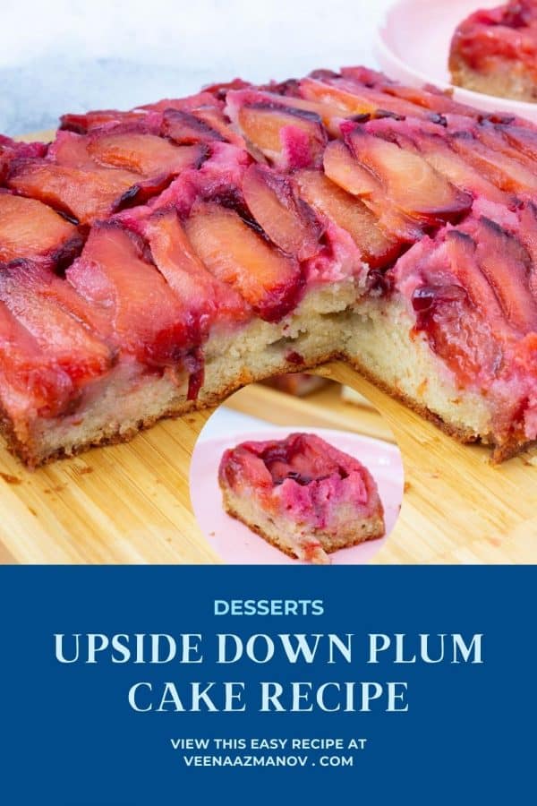 Pinterest image for plum cake.