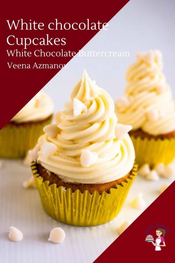 Homemade Cupcakes with white chocolate and frosting