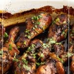 Pinterest image for baked honey soy chicken.