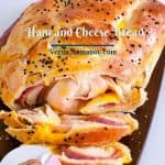Pinterest image for ham and cheese bread.