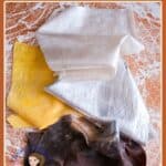Pinterest image for Edible Fabric Cake Decorating Silk Cake Tutorial.