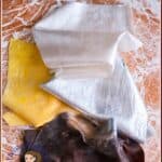 Pinterest image for Edible Fabric Cake Decorating Silk Cake Tutorial.
