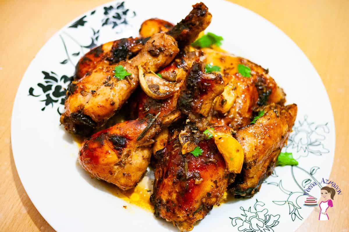 A plate with honey soy chicken recipe