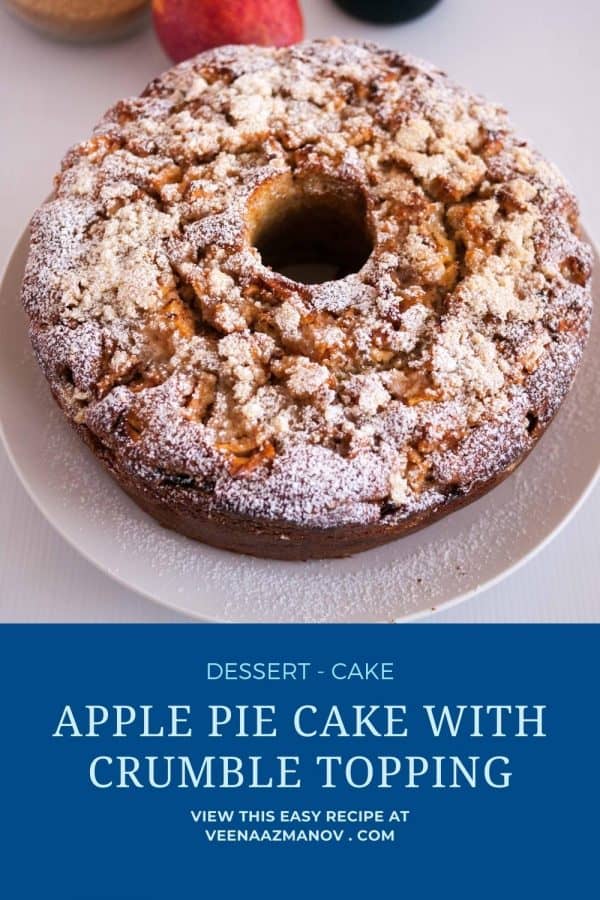 Pinterest image for apple cake.