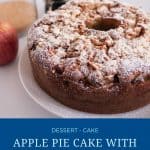 Pinterest image for apple cake with pie filling.