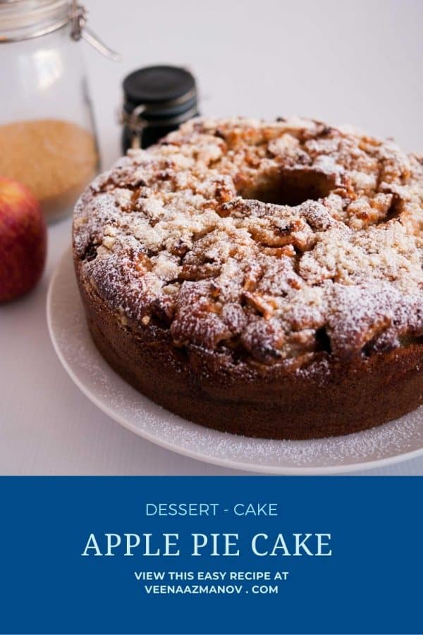 Pinterest image for apple pie cake.