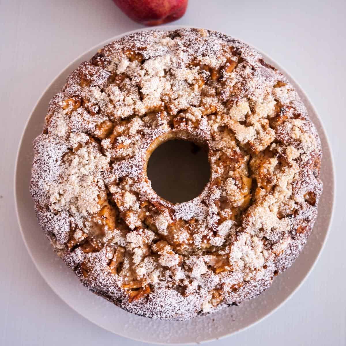 Top view of the apple cake.