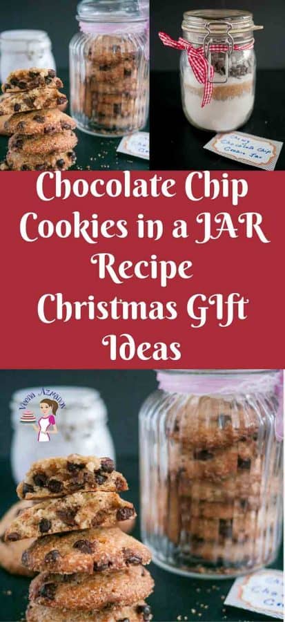 This chocolate chip cookie jar makes a perfect Christmas Gift for family and friends. Filling the jar is simple easy and effortless with easy to find ingredients. And a chocolate chip cookie is always everyone's favorite treat any time of the year.