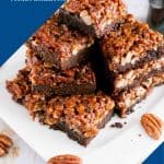 Pinterest image for chocolate pecan squares