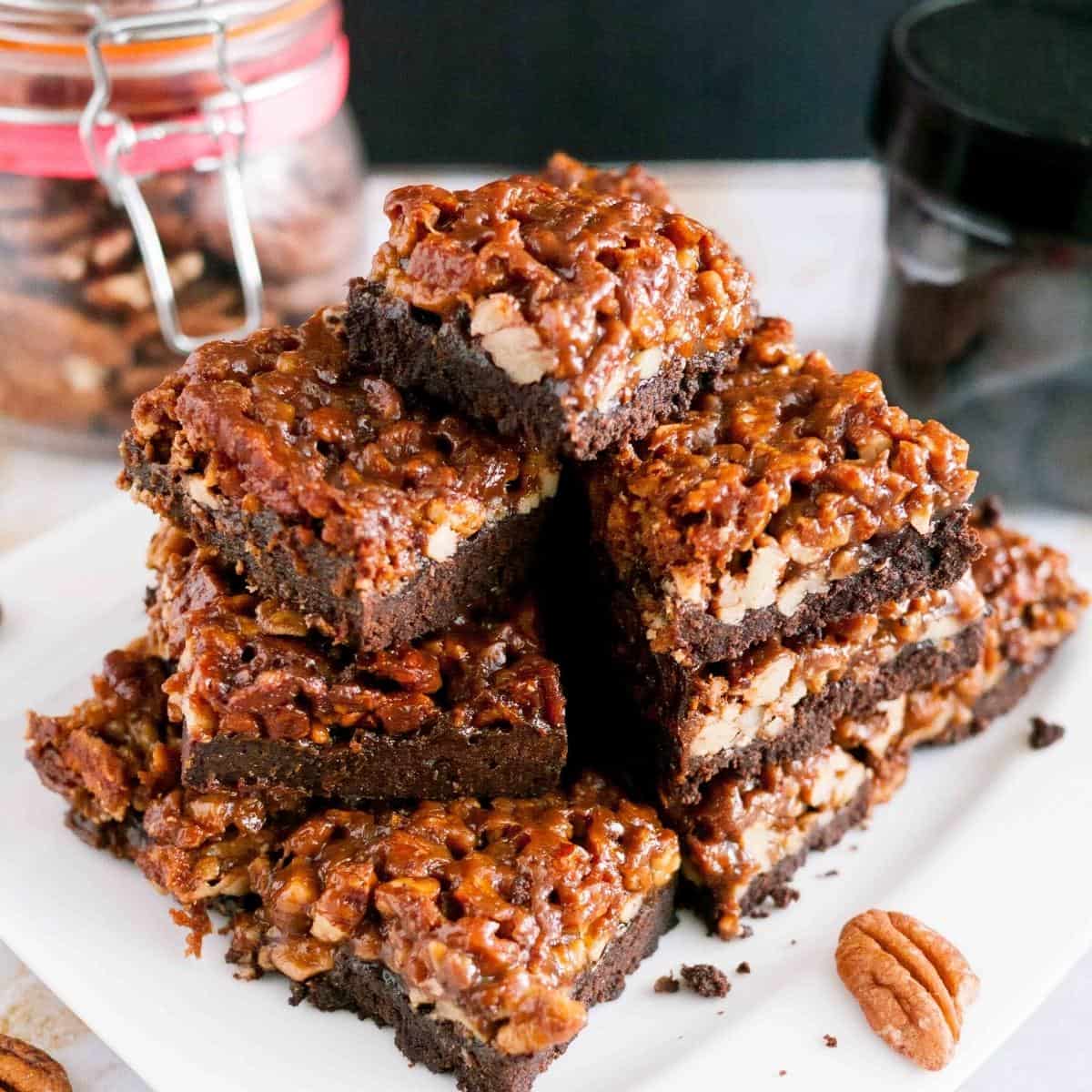 A stack of chocolate squares